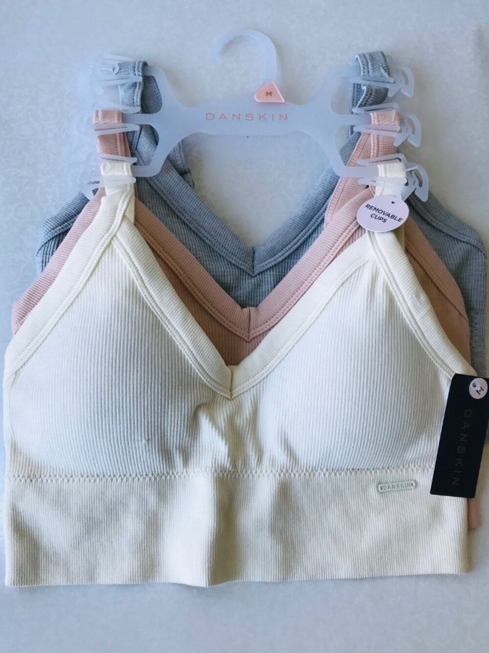 Danskin  Intimates  All day Comfort BRAS, Removable Pads,  3-set ,Size  : M